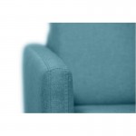 Sistema divano letto express dormire 3 posti tessuto CANDY Materasso 140 cm (Blu anatra)