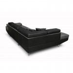 Convertible corner sofa 5 places imitation Left Angle RIO (Grey, black)