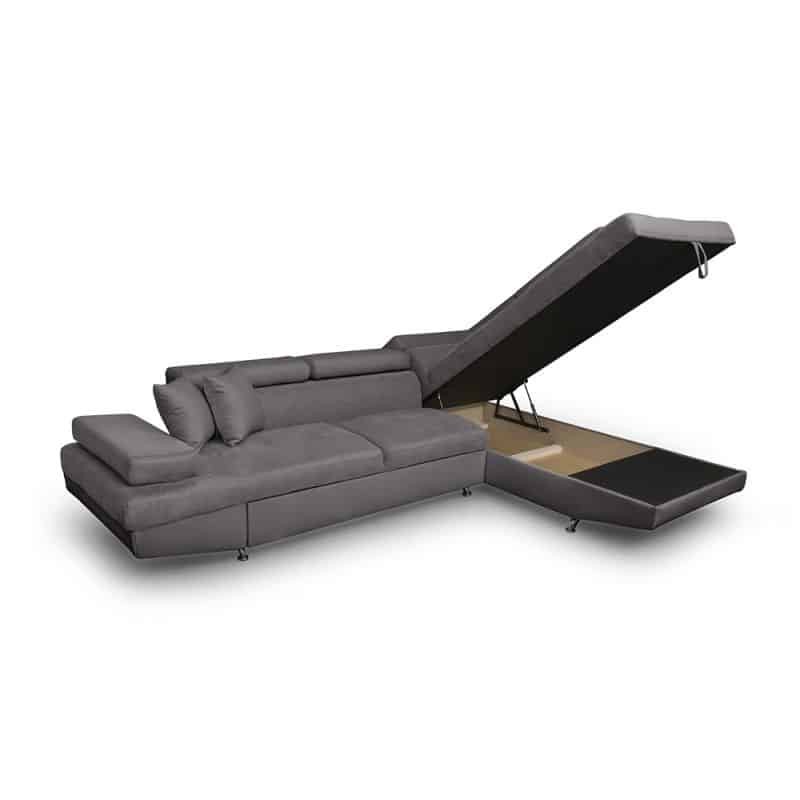 Convertible corner sofa 5 places microfiber Right Angle RIO (Grey) - image 56299