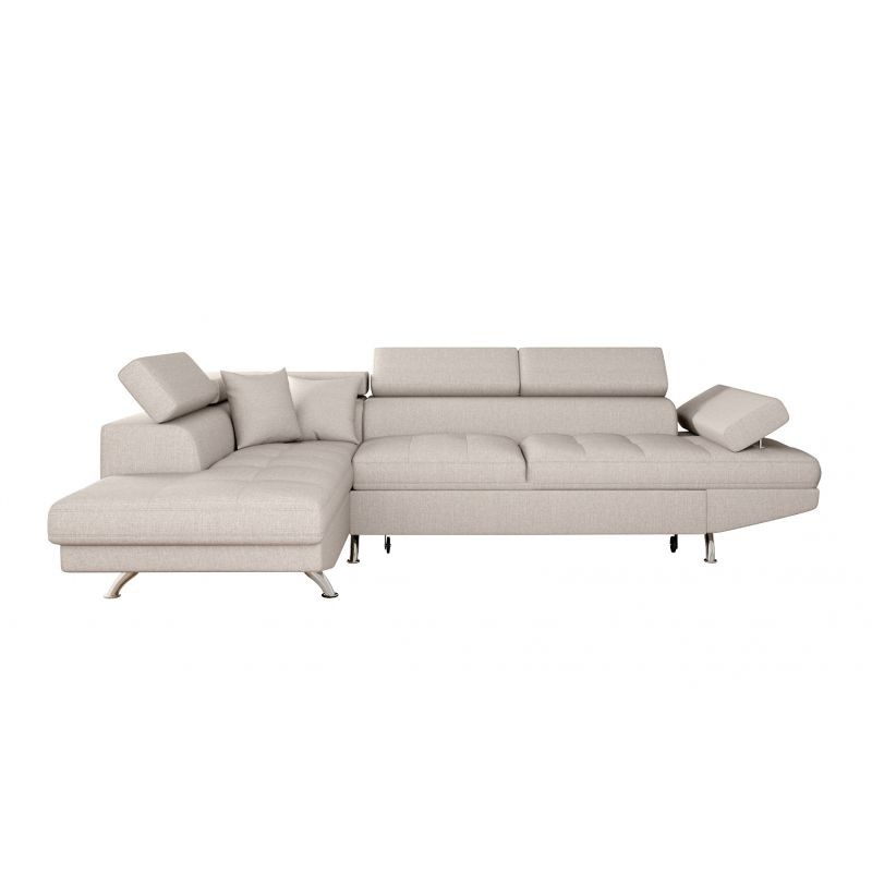 Convertible corner sofa 5 places fabric Left Corner RIO (Beige) - image 56348