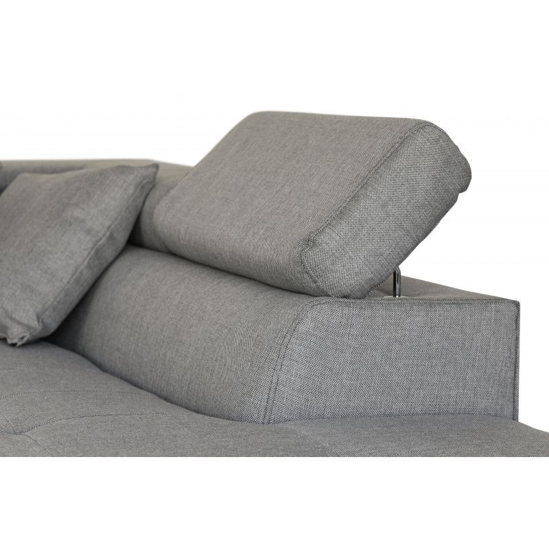 Convertible corner sofa 5 places fabric Right Angle RIO (Light grey) - image 56362