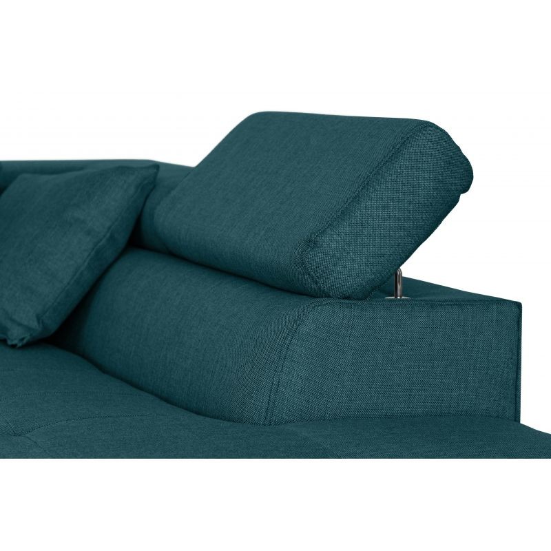 Convertible corner sofa 5 places fabric Right Angle RIO (Duck Blue) - image 56388