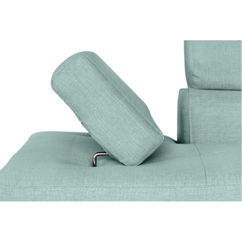 Convertible corner sofa 5 places fabric Right Angle RIO (Light blue) - image 56400