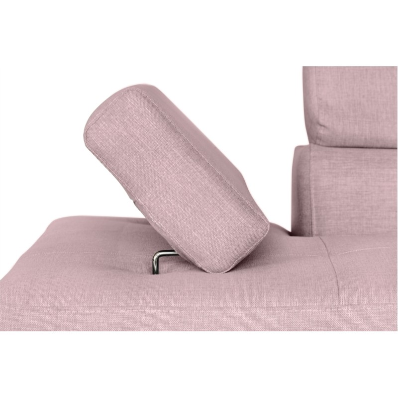 Convertible corner sofa 5 places fabric Right Angle RIO (Old pink) - image 56473