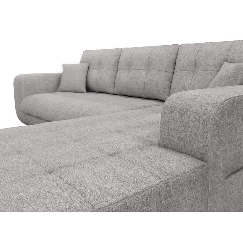 Convertible corner sofa 4 places fabric Right Angle BOND (Light grey) - image 56580