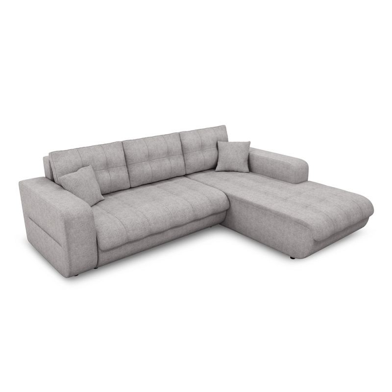 Convertible corner sofa 4 places fabric Right Angle BOND (Light grey) - image 56583