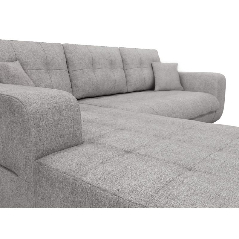 Convertible corner sofa 4 places fabric Left Corner BOND (Light Grey) - image 56595