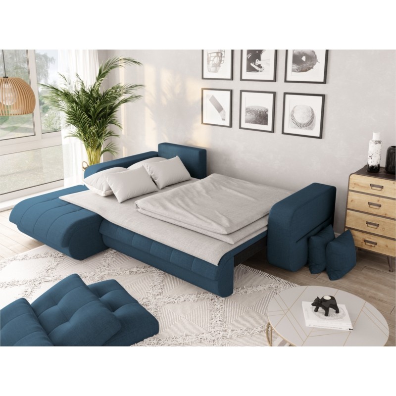 Convertible corner sofa 4 places fabric Left Corner BOND (Petrol blue) - image 56623