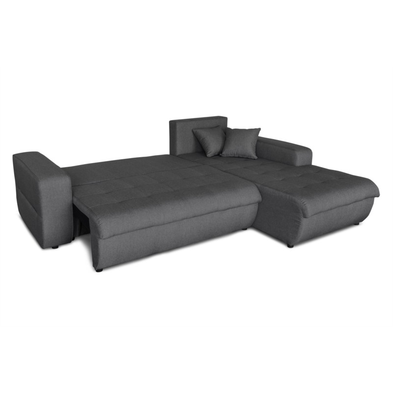 Convertible corner sofa 4 places fabric Right Angle BOND (Dark Grey) - image 56637