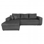 Convertible corner sofa 4 places fabric Left Corner BOND (Dark Grey)