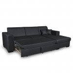 Convertible corner sofa 4 places imitation Right Angle CARIBI (Grey)