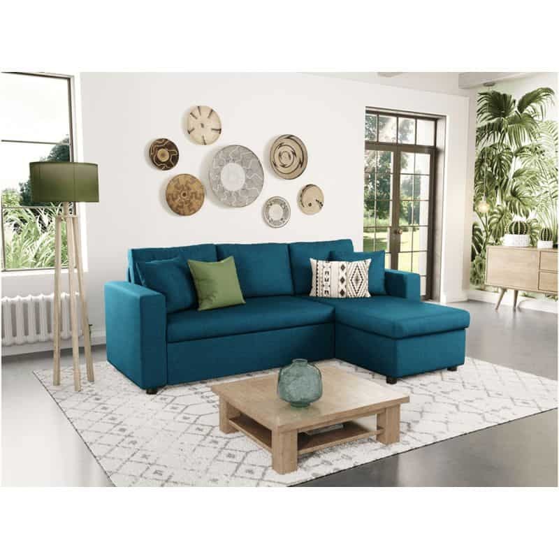 Convertible corner sofa 3 places fabric AMARO (Petrol blue) - image 56678