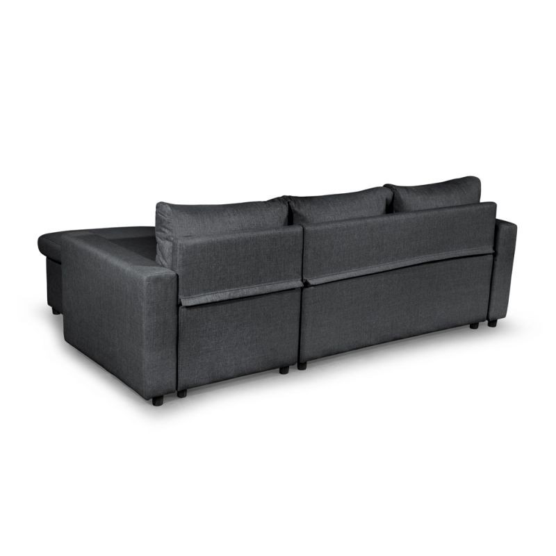 3 seater convertible corner sofa AMARO fabric (Dark grey) - image 56691