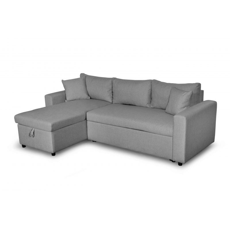 Convertible corner sofa 3 places fabric AMARO (Light grey) - image 56701
