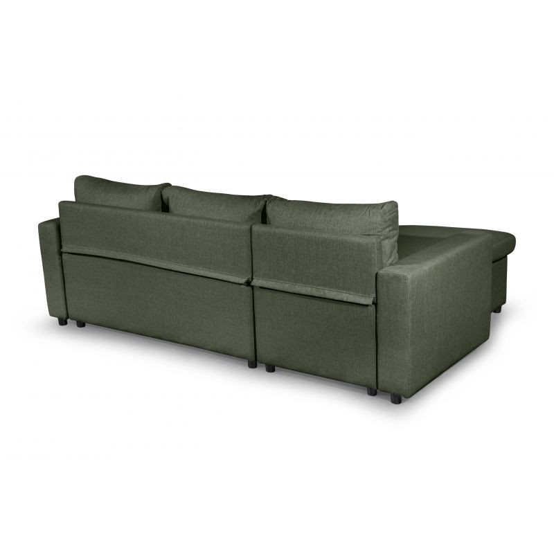 Convertible corner sofa 3 places fabric AMARO (Dark green) - image 56707