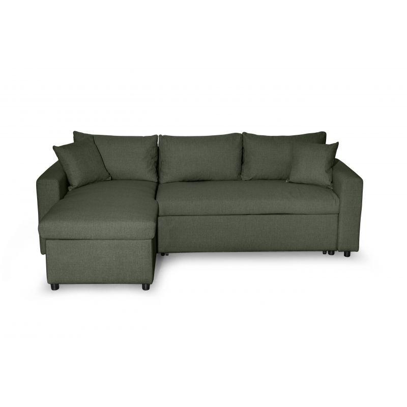 Convertible corner sofa 3 places fabric AMARO (Dark green) - image 56711