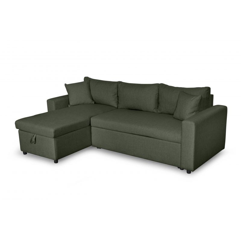 Convertible corner sofa 3 places fabric AMARO (Dark green) - image 56715