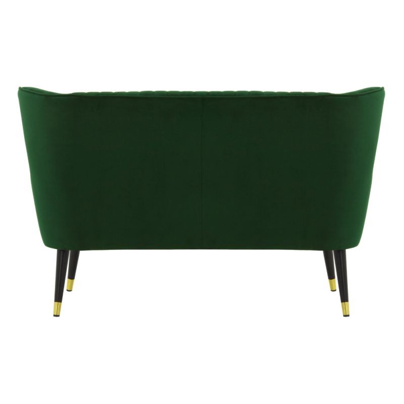 Bench 2 seats velvet and feet black brass CELIO (Green) - image 56773