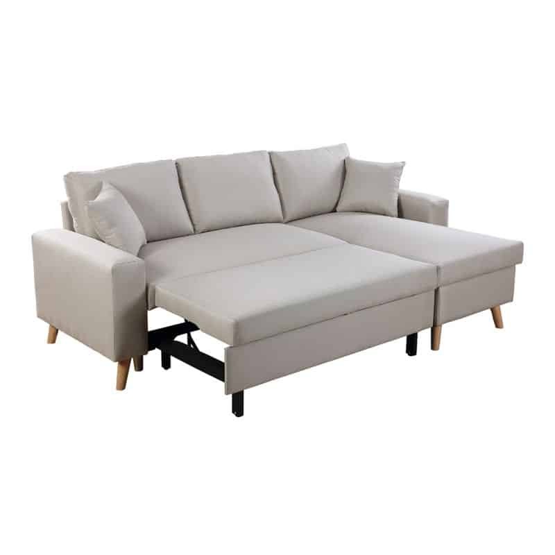 4-seater convertible corner sofa with ARTIKU fabric chest (Beige) - image 56783