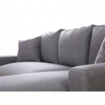 Scandinavian corner sofa convertible 4 places fabric CHOVIN (Dark grey)