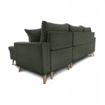 Scandinavian corner sofa convertible 4 places fabric CHOVIN (Dark green)