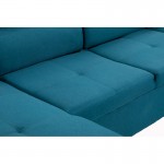 Canapé d'angle convertible 6 places tissu Angle Droit PARMA (Bleu)
