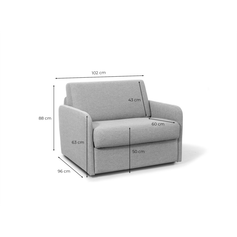 Quick sleeping chair 70x190 in DANOU fabric (Dark grey) - image 57006