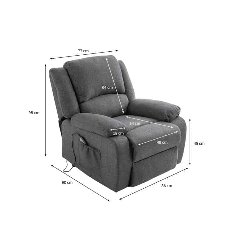Electric relaxation chair with RELAX fabric lifter (Dark grey) - image 57031
