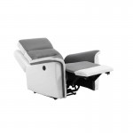 Electric relaxation chair in microfiber and imitation TONIO (Grey, white)