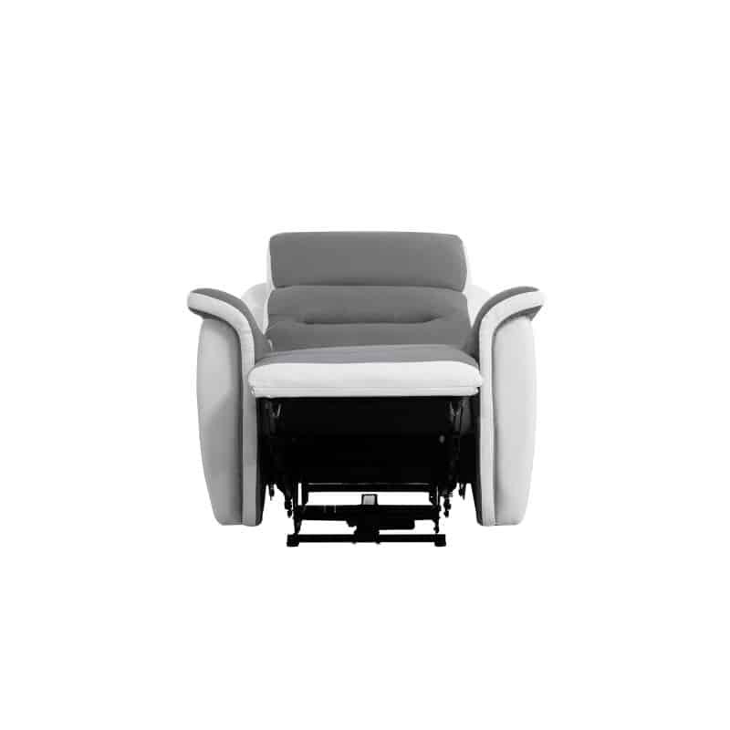 Electric relaxation chair in microfiber and imitation TONIO (Grey, white) - image 57070
