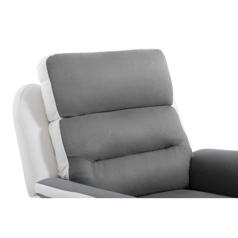 Electric relaxation chair in microfiber and imitation TONIO (Grey, white) - image 57076