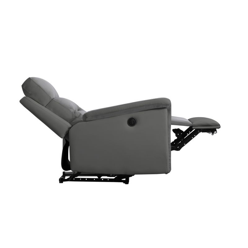 Electric relaxation chair in microfiber and imitation TONIO (Grey) - image 57083