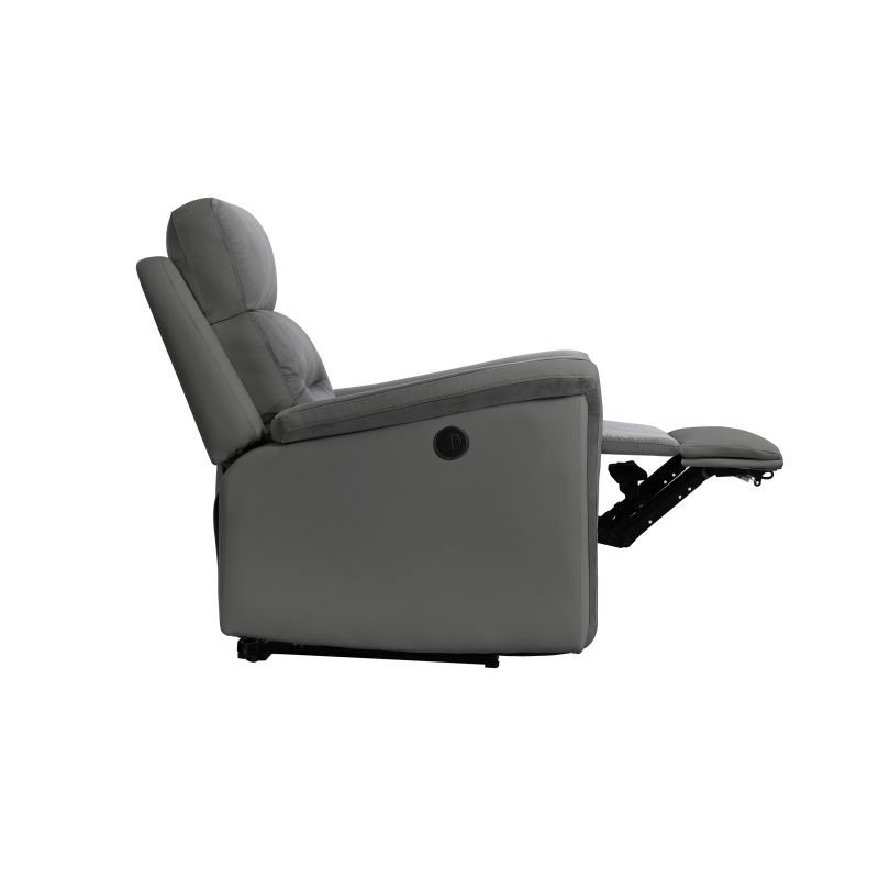 Electric relaxation chair in microfiber and imitation TONIO (Grey) - image 57093
