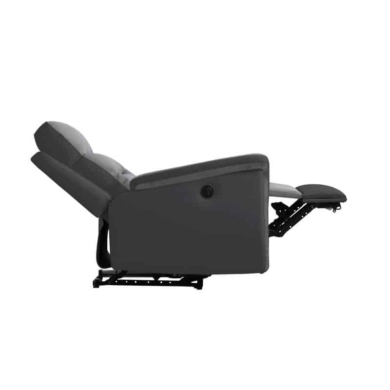 Electric relaxation chair in microfiber and imitation TONIO (Grey, black) - image 57105
