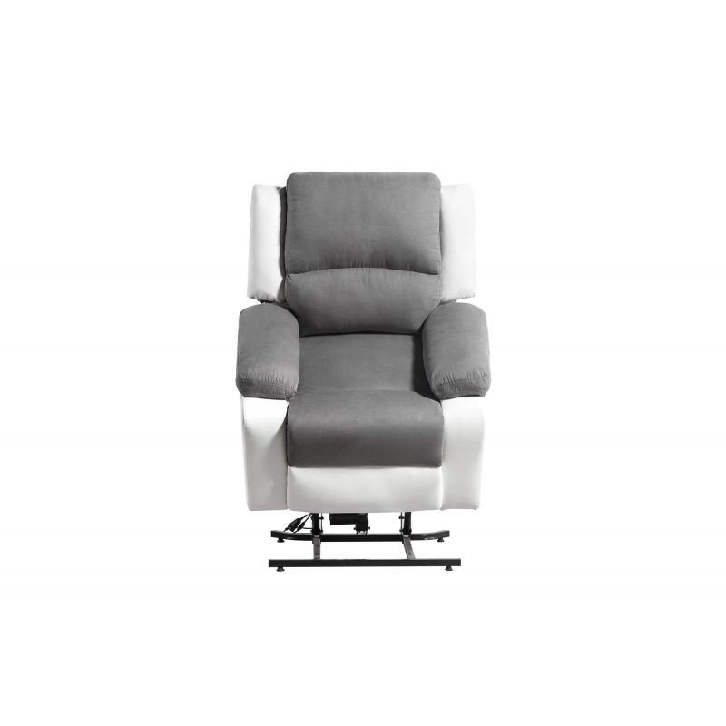 Electric relaxation chair with microfiber lifter and SHANA imitation (Grey, white) - image 57120