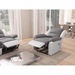 Electric relaxation chair with microfiber lifter and SHANA imitation (Grey, white)