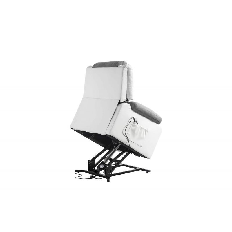 Electric relaxation chair with microfiber lifter and SHANA imitation (Grey, white) - image 57133