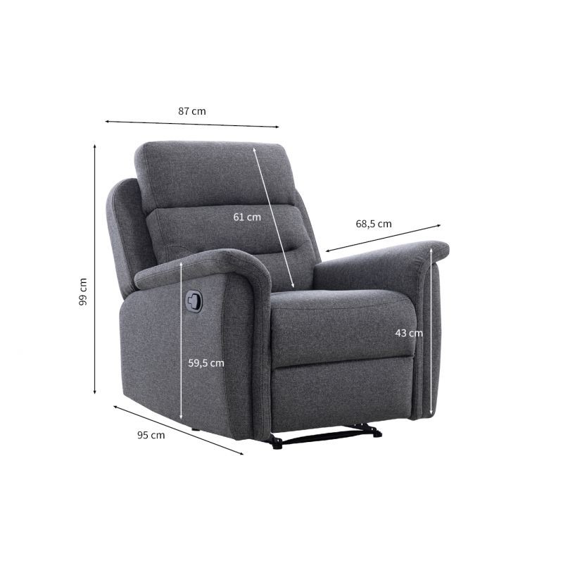 Manual relaxation chair in RELAXED fabric (Dark grey) - image 57184