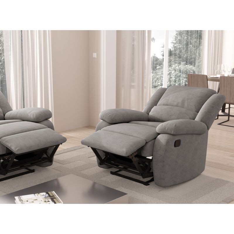 Manual relaxation chair in microfiber ATLAS (Grey) - image 57198