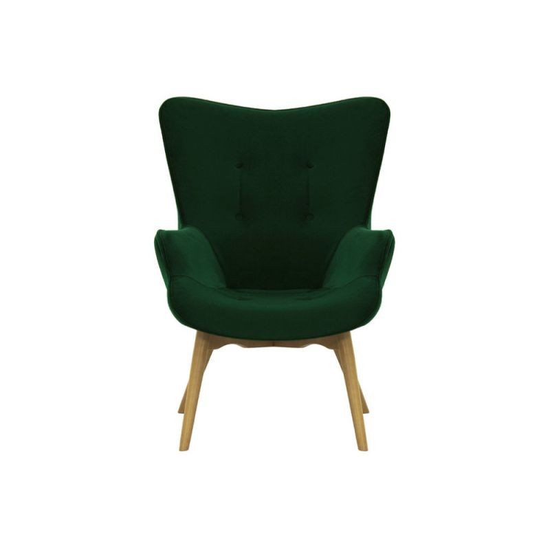 Velvet armchair and wooden foot DURON (Green) - image 57275