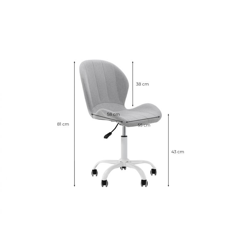 Chaise de bureau en tissu avec pieds blancs BEVERLY (Blanc) - image 57280