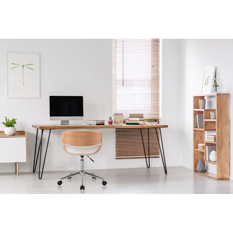 Scandinavian office chair NORDY (White, natural) - image 57389