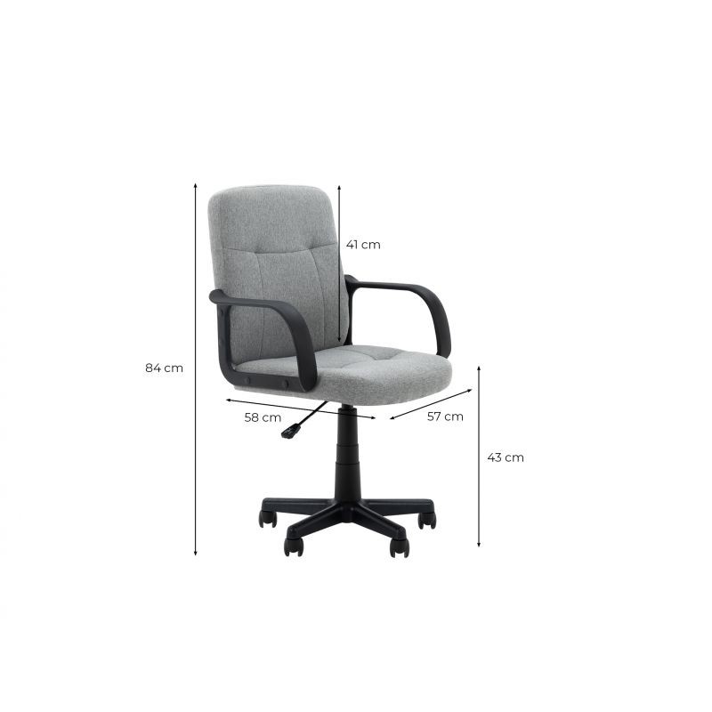 Bürostuhl mit Rädern mit Armlehnen im Imitat ALTO (Schwarz) - image 57398
