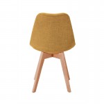 Set of 2 chairs fabric natural beech feet HEIDI (Yellow)