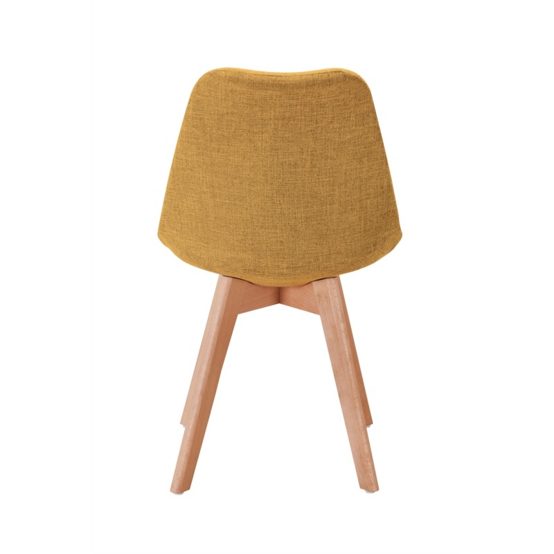 Set of 2 chairs fabric natural beech feet HEIDI (Yellow) - image 57417