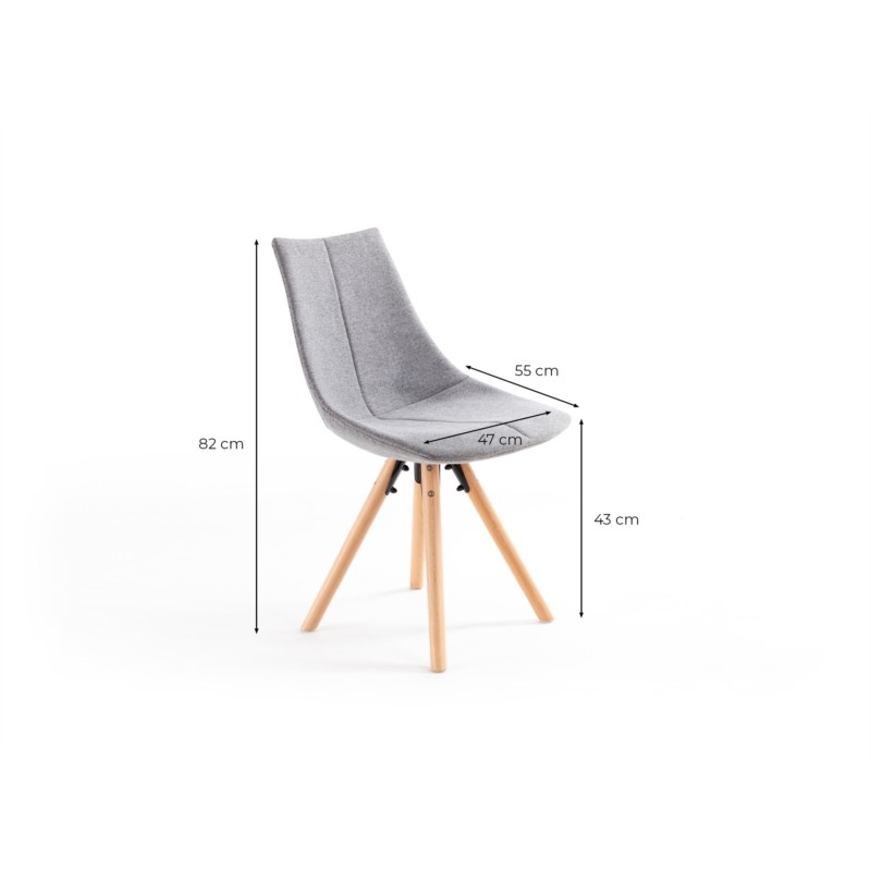 Set di 2 sedie in tessuto con gambe in faggio naturale myrta (Grigio) - image 57478