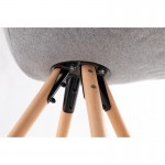 Juego de 2 sillas de tela con patas de haya natural myrta (Gris)