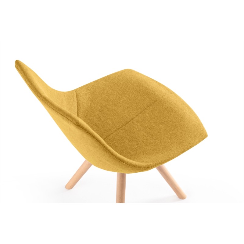 Set of 2 fabric chairs with myrta natural beech legs (Yellow) - image 57493