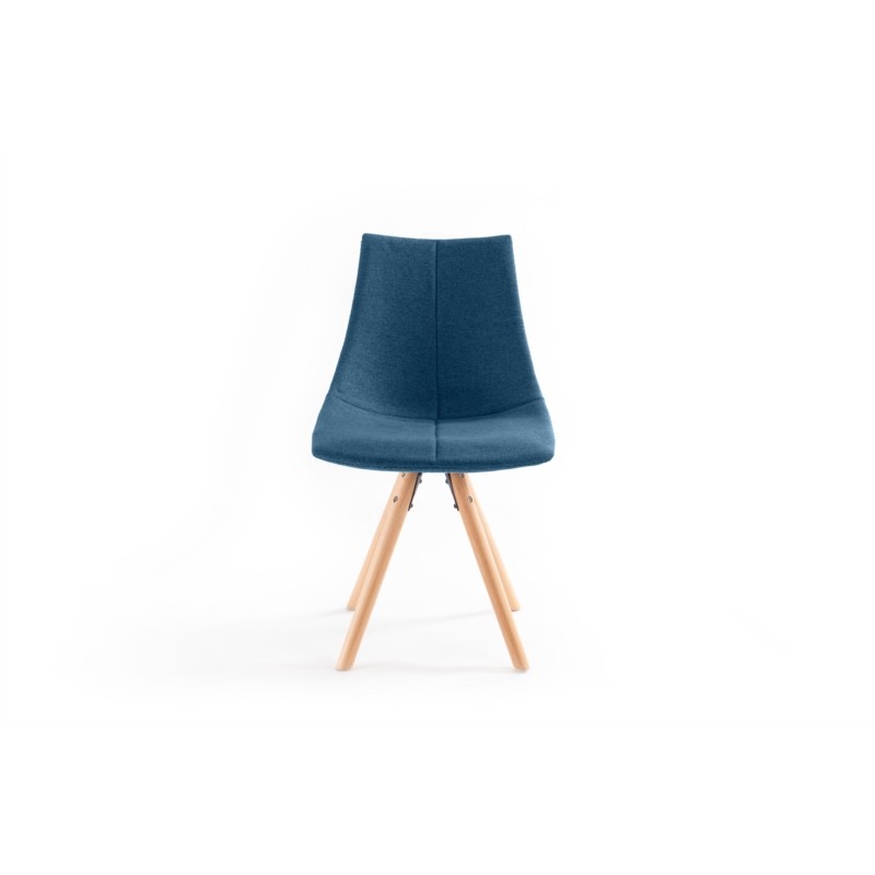 Juego de 2 sillas de tela con patas de haya natural myrta (azul gasolina) - image 57502
