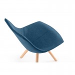 Juego de 2 sillas de tela con patas de haya natural myrta (azul gasolina)